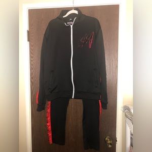Self Made 2-pc red/black track suit size M